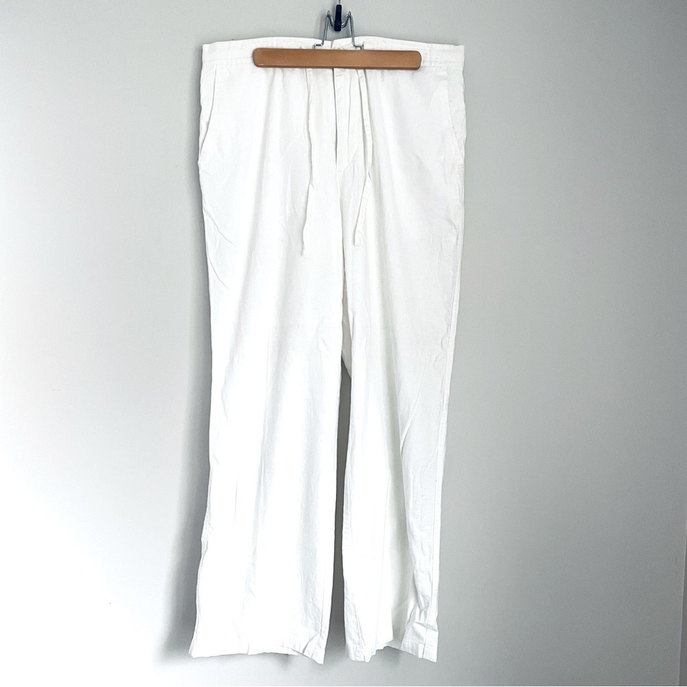 Andrew Fezza White Linen Blend Pants Lined Large